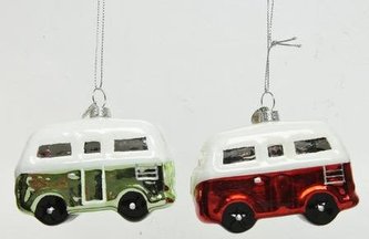 Ozdoba vánoční autobus sklo