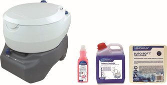 Toaleta chemická WC Portable 20l Combo přenosná bílošedá