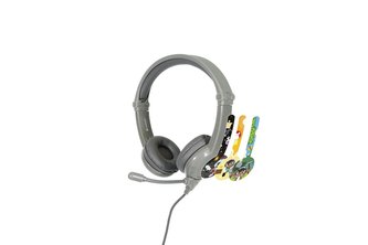BuddyPhones GALAXY - dětská drátová herní sluchátka s mikrofonem, šedá