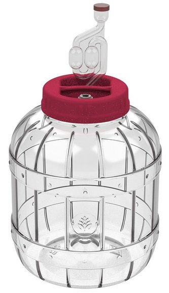 Demižon 5 l s víčkem fermentační čirý plast