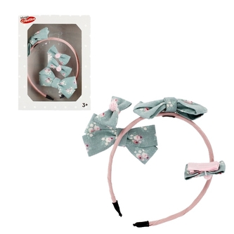 Doplňky do vlasů - zeleno růžové