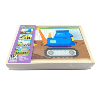 Dřevěné puzzle - Stavba 4 auta