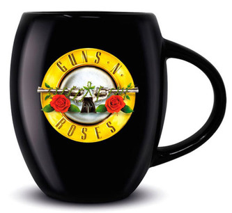 Černý keramický oválný hrnek Guns N' Roses: Bullet Logo (objem 425 ml)