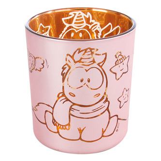 Svícen skleněný Nici, Theodor, barva růžová