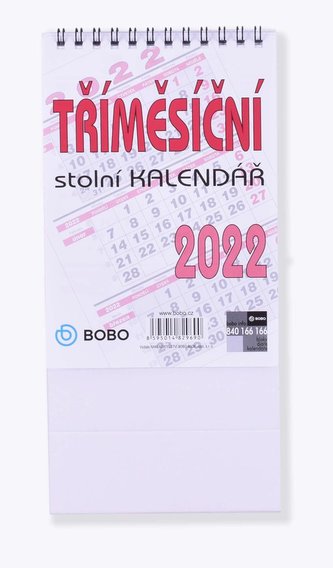 Kalendář 2022 Tříměsíční - stolní