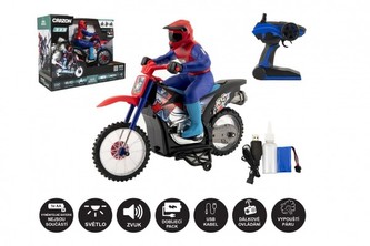 Motorka RC vypouštějící páru plast 35cm 2,4GHz na dálk. ovl. na bat.+ dob. pack se světlem v krabici