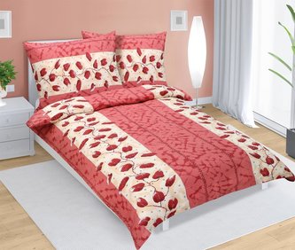 Povlečení krepové - lístky terra - 140x200,70x90 cm