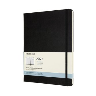 Moleskine Měsíční diář 2022 tvrdý černý XL
