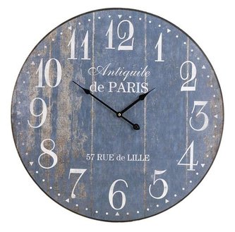 Hodiny Excellent nástěnné Retro Vintage 60 cm Paris modré