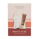 Vita Liberata Beauty To Go samoopalovací mléko Fabulous Self Tanning Grabual Lotion 50 ml + tělový make-up Body Blur High Definition Body Makeup 30 ml Latte + rukavice pro aplikaci samoopalovacích přípravků 1 ks