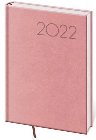 Diář 2022 Print - růžový, denní, A5