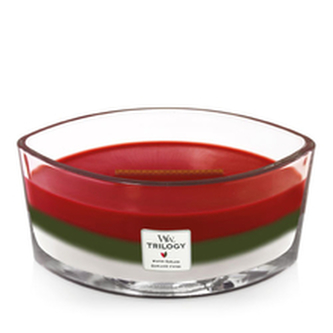 WoodWick Trilogy Winter Garland svíčka loď Trilogy 453,6g
