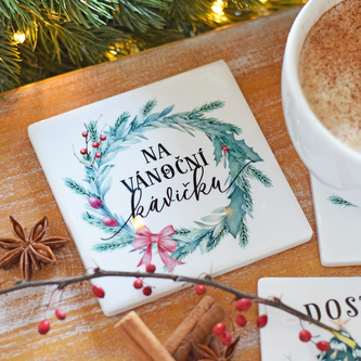 Podtácek keramický 'VÁNOČNÍ KÁVIČKA'