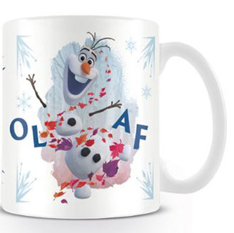 Bílý keramický hrnek Frozen II|Ledové království II: Olaf Jump (objem 315 ml)