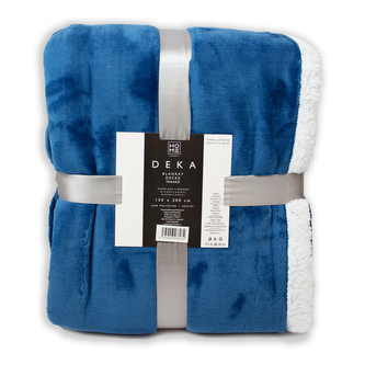 Deka mikroflanel s beránkem, 150 x 200cm, modrá