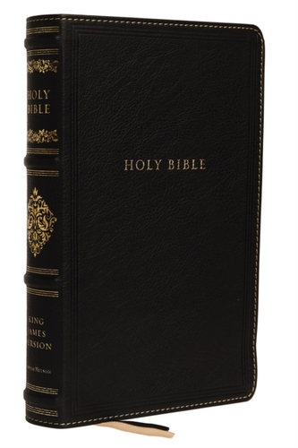 KJV, Personal Size Reference Bible, Sovereign Collection, Genuine Leather, Black, Red Letter, Thumb Indexed, Comfort Pri