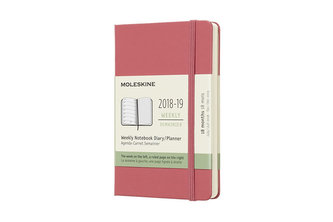 Moleskine: Plánovací zápisník 2018-2019 tvrdý růžový S