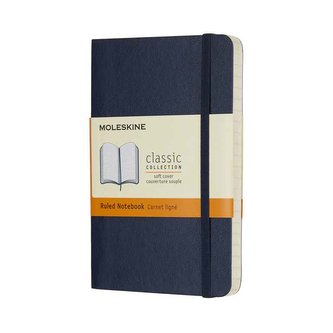 Moleskine: Zápisník měkký linkovaný modrý S