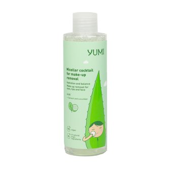 Yumi micelární koktejl na obličej  Aloe + okurek a špenát 200 ml