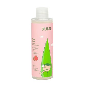 Yumi tonikum na obličej  Kyselina mléčná, hyaluronová + aloe + malina a granátové jablko 200 ml