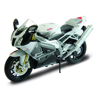 Welly Motocykl Aprilia RSV 1000R 1:10 stříbrný