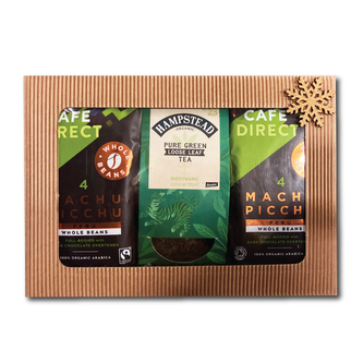 Dárkový balíček Machu Picchu zrnková káva 227g a zelený sypaný čaj 100g