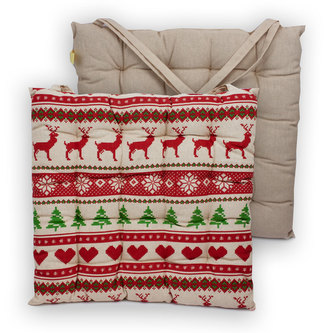 Podsedák prošívaný 40x40 cm, Zimní sob