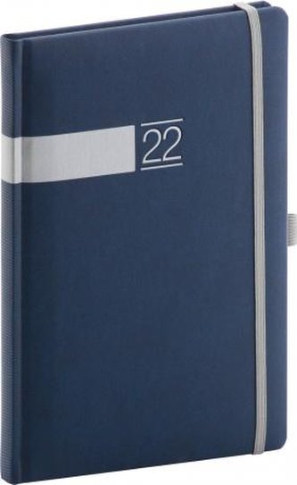 Týdenní diář Twill 2022, modrostříbrný