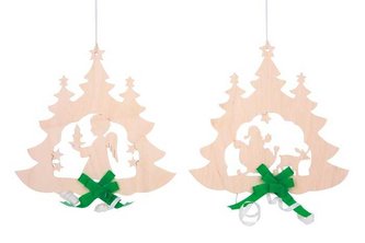 Small Foot Dřevěné vánoční ozdoby - vánoční čas velké 2ks