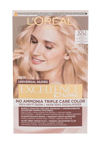 L´Oréal Paris Excellence Barva na vlasy Creme Triple Protection 48 ml 10U Lightest Blond No Ammonia pro ženy