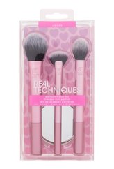 Real Techniques Perfect Finish Kit kosmetický štětec Soft Blush RT 429 1 ks + kosmetický štětec Precise Fan RT 428 1 ks + kosmetický štětec Contour RT 206 1 ks + zrcátko 1 ks