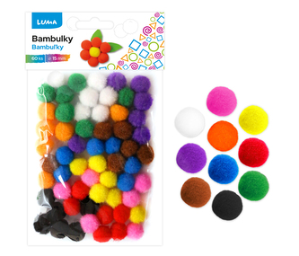 Bambulky  mix, 60ks 15mm LUMA