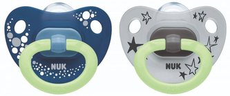 NUK Dudlík silikonový Happy Nights V2 (6-18m), 2ks