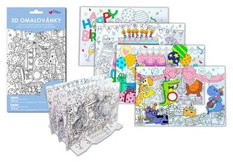 Omalovánky se samolepkami 3D / mix motivů