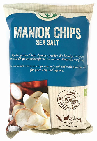 El Puente Bio maniokové chipsy s mořskou solí, 100 g