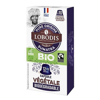 Lobodis Bio kompostovatelné kávové kapsle Sumatra s nulovým odpadem, 10 ks (pro Nespresso®)