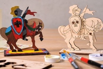 3D dřevěný model Rytíř
