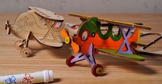 3D dřevěný model Dvojplošník