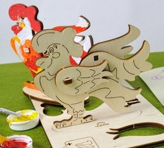 3D dřevěný model Kohout