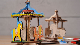 3D dřevěný model Kolotoč