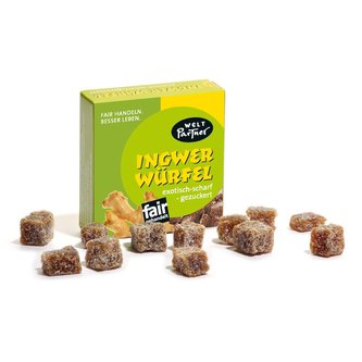 WeltPartner Zázvorové kostky s třtinovým cukrem, 25 g