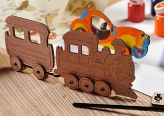 3D dřevěný model Lokomotiva