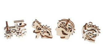 Ugears 3D dřevěné mechanické puzzle Přívěšky