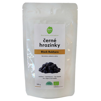 Fairobchod Bio černé hrozinky Black Bukhara, sušené ve stínu, 100 g