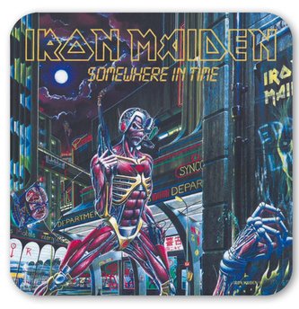 Tácek pod sklenici Iron Maiden: Somewhere In Time (10 x 10 cm) korek