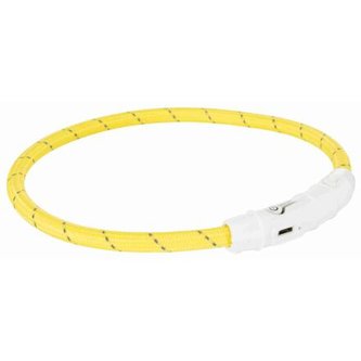 Svítící kroužek USB na krk M-L 45 cm/7 mm, žlutý - DOPRODEJ (RP 2,10 Kč)