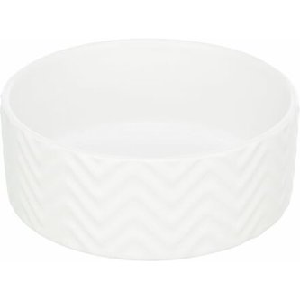 Keramická miska 0,9 l/ø 16 cm, vroubkovaná, bílá