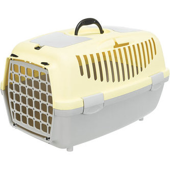 Transportní box CAPRI II, XS-S: 37x34x55cm max.do 8kg - tmavě šedá/žlutá - DOPRODEJ