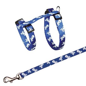 Postroj pro kočku motiv LEBKA 27-46 cm/10 mm/1,20 m