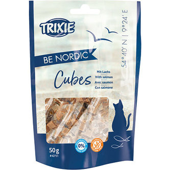 BE NORDIC Salmon Cubes, kostičky s lososem pro kočky 50g - DOPRODEJ